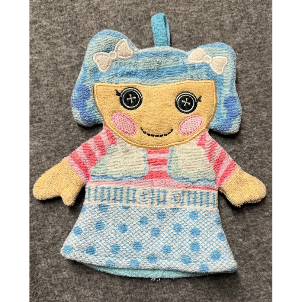 Lalaloopsy Mittens Fluff N Stuff Terry Cloth Bath Mitt Puppet Blue Pink MGA